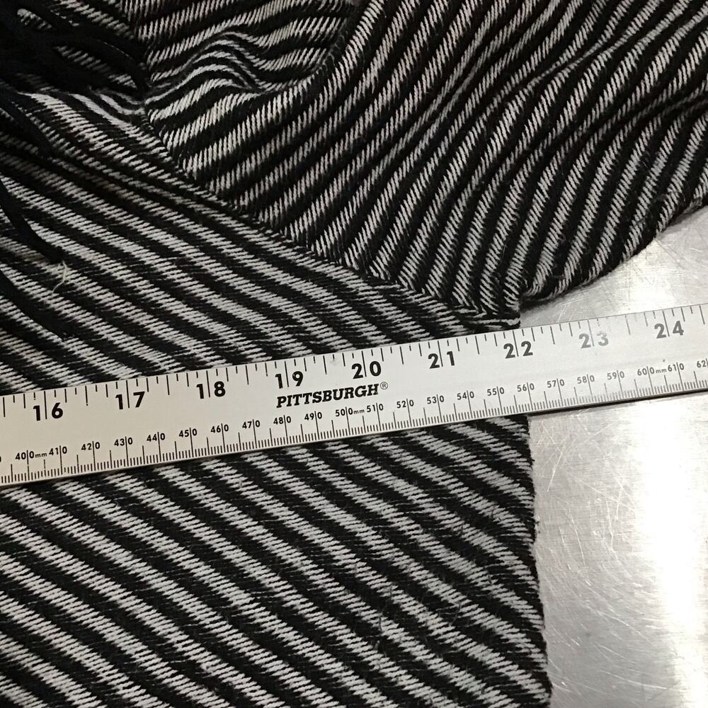 Chico's Black & White Stripe Western Boho Fringe Cardigan sweater 3 XL - Picture 8 of 8